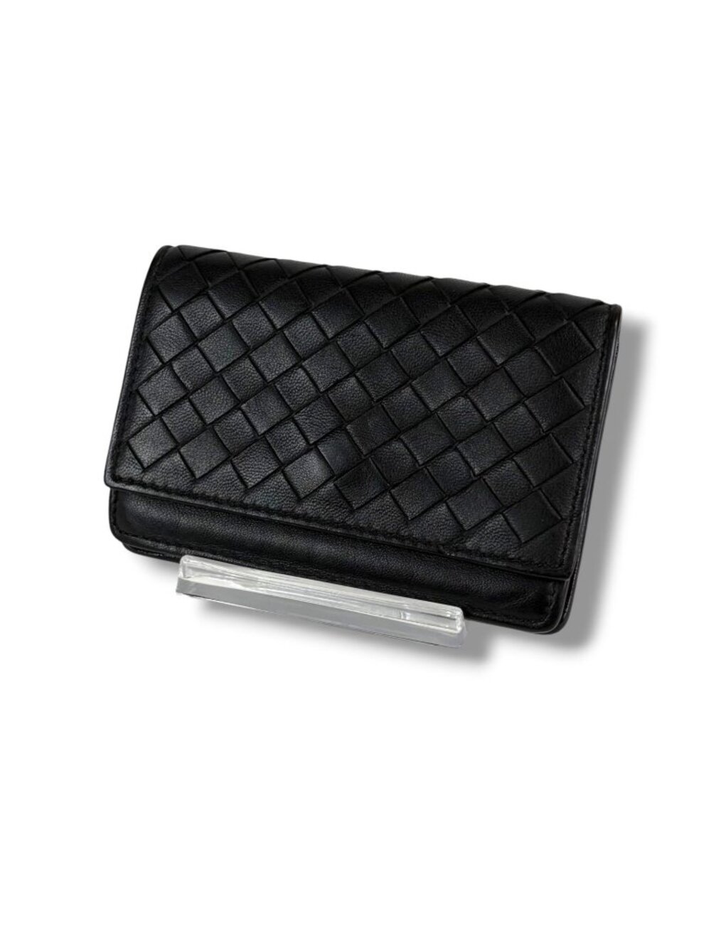 Bottega Veneta Intrecciato Leather Card Case Business Black
